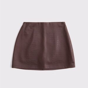 NEW Abercrombie & Fitch Scarlett Vegan Leather Brown Mini Skort